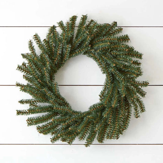 16-inch artificial Canadian pine wreath with true-to-life evergreen needles