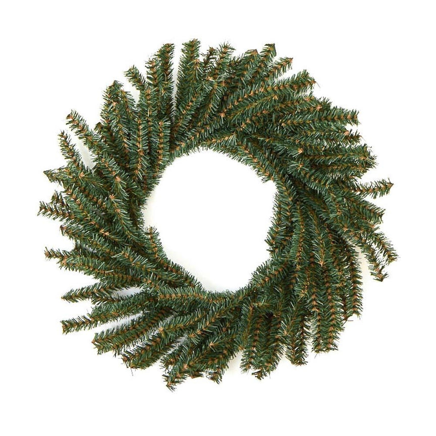 16-inch artificial Canadian pine wreath with true-to-life evergreen needles