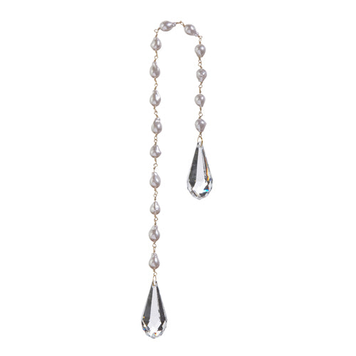 17-inch pearl chain ornament with dazzling jewel drop for elegant Christmas decoration