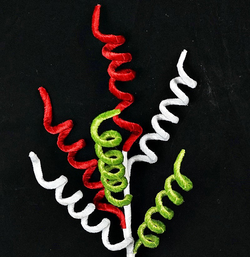 20-inch holiday mix spiral spray with red, green, and gold spirals for elegant Christmas decoration