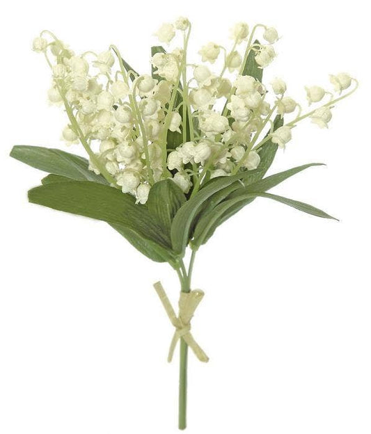 9.5 inch cream lily of the valley bundle artificial flowers displaying elegant silk craftsmanship at RRO Home