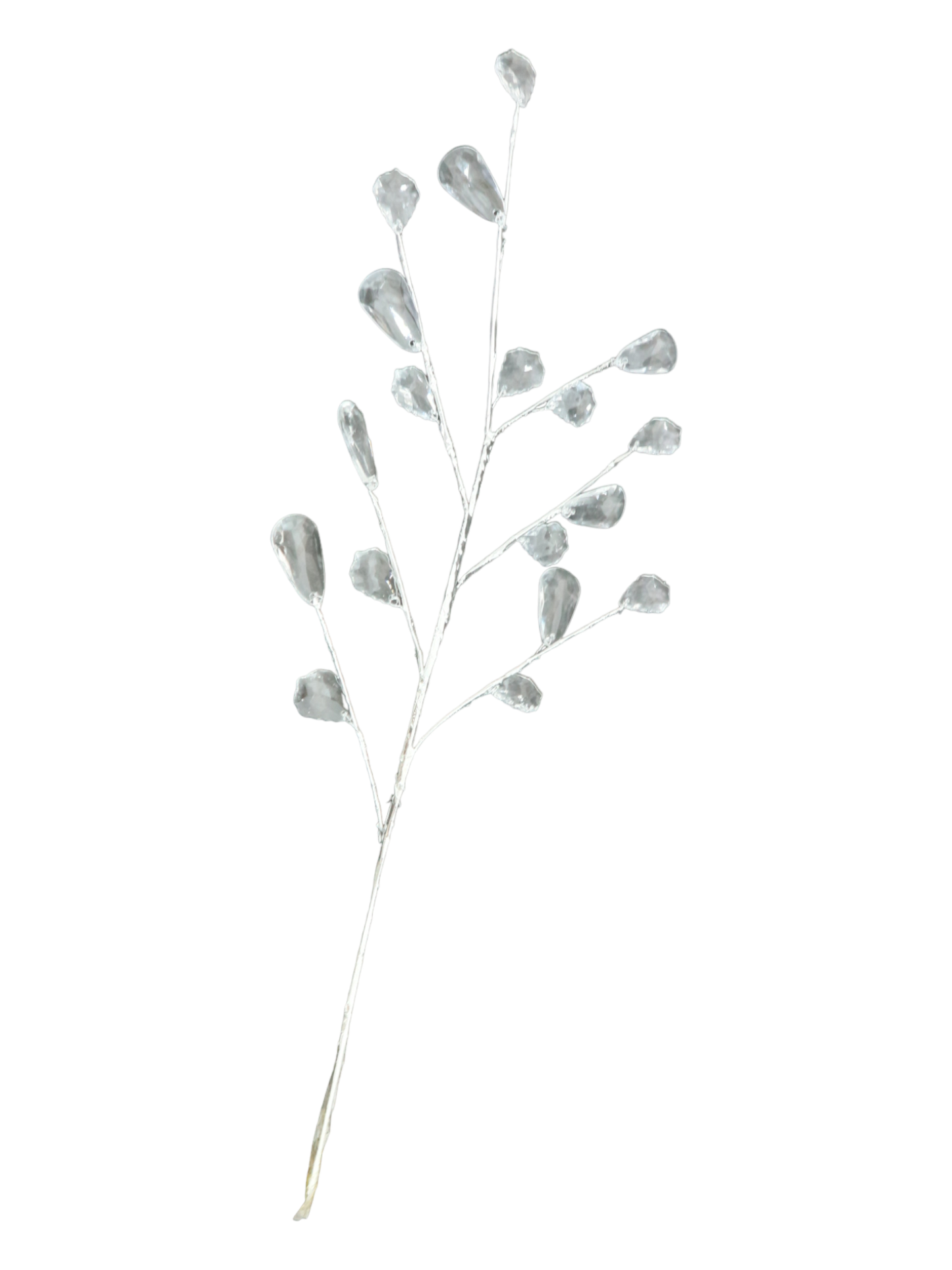 Side view of 17.75 inch acrylic leaf pick displaying dimensional leaf shape and premium clear construction