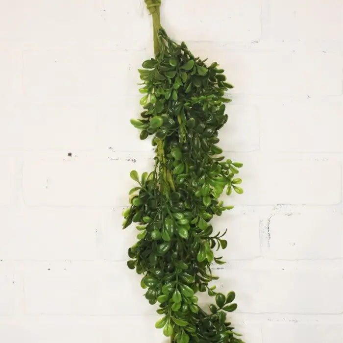 Boxwood 4 foot garland artificial greenery with realistic leaves for year-round home decorating