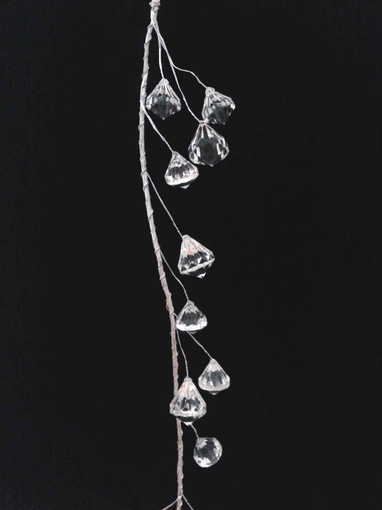 6-foot acrylic diamond garland with faceted beads for wedding and luxury Christmas décor