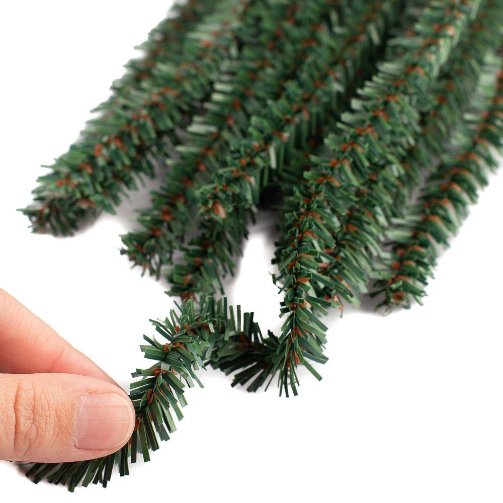 Close-up view of Canadian pencil pine stem showing realistic needle texture and flexible wired construction detail