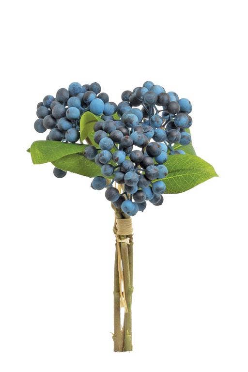 11 inch two-tone blue berry bundle displaying realistic artificial fruit texture perfect for home decor arrangements at RRO Home