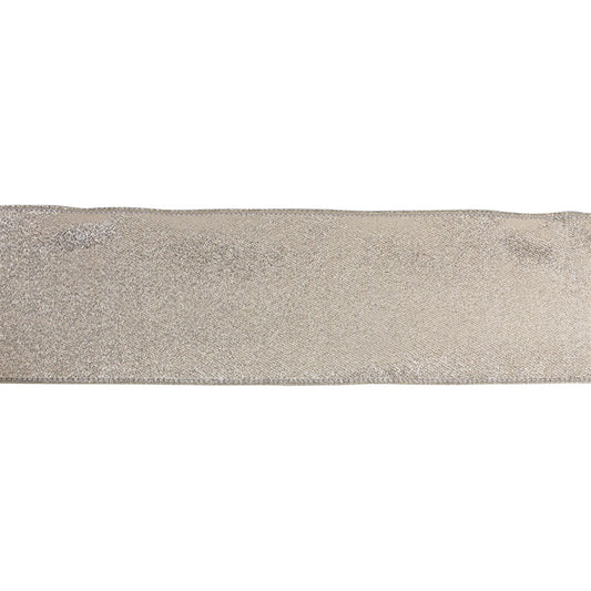 4″ × 10 yd wired polyester ribbon with metallic gold design—perfect for wreaths, gifts, and holiday crafts