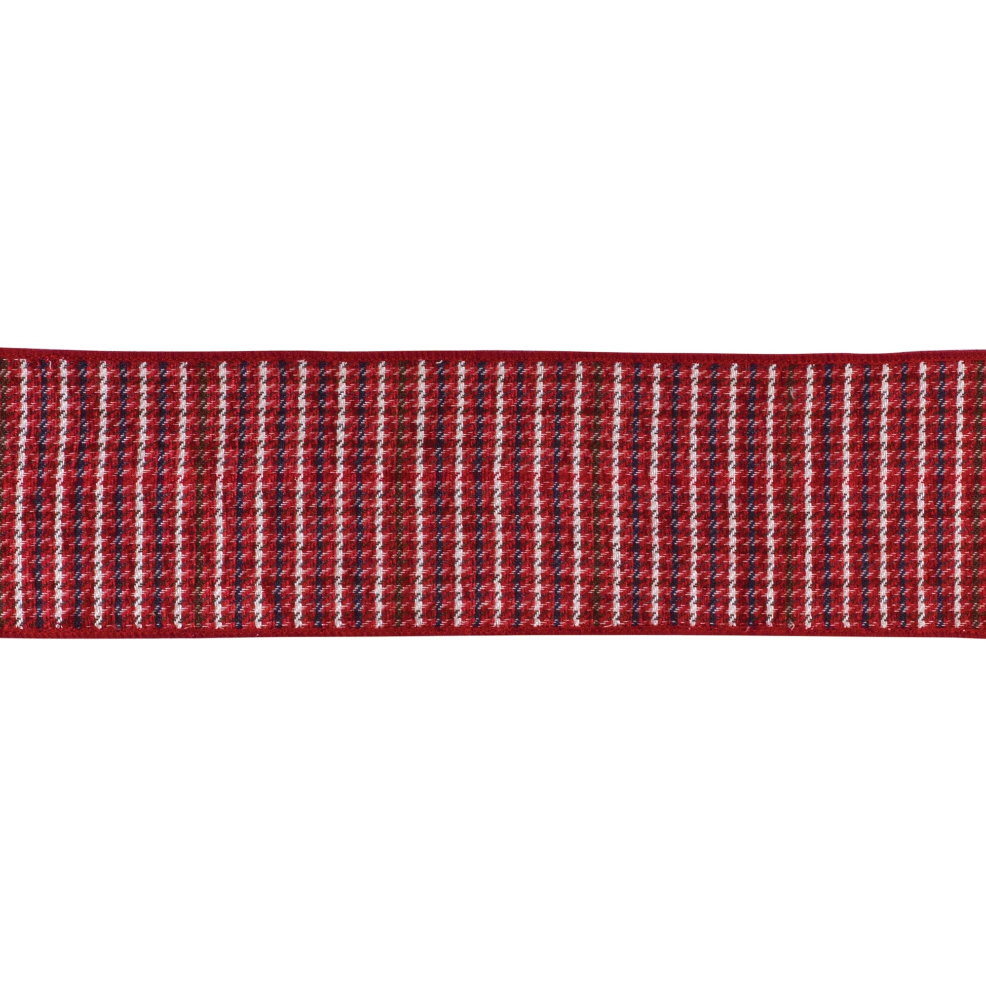4″ × 10 yd wired ribbon with classic red-green holiday plaid