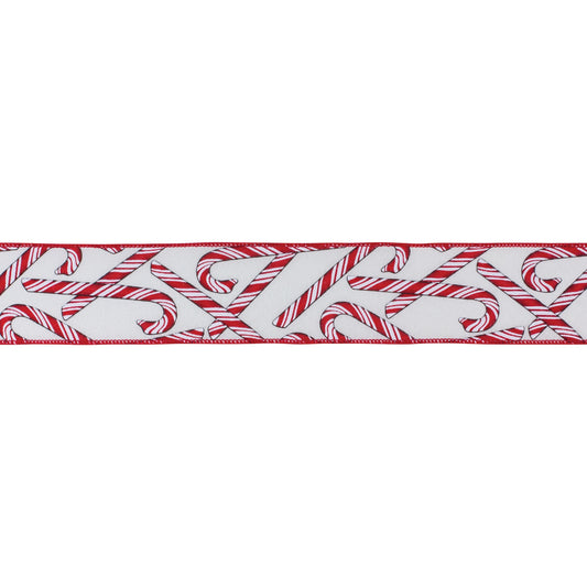 Red and white candy cane ribbon set (2 rolls) – 2.5″ × 10 yds wired holiday ribbon for wreaths, bows, garlands, and gift wrap | RRO Home