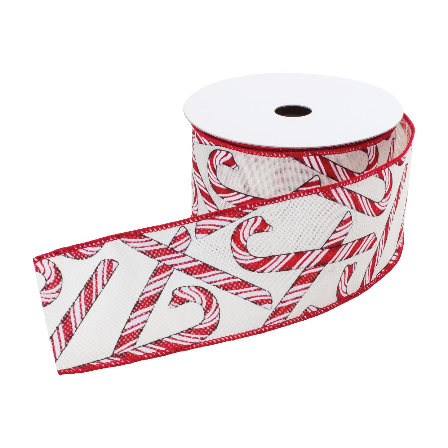 Red and white candy cane ribbon set (2 rolls) – 2.5″ × 10 yds wired holiday ribbon for wreaths, bows, garlands, and gift wrap | RRO Home