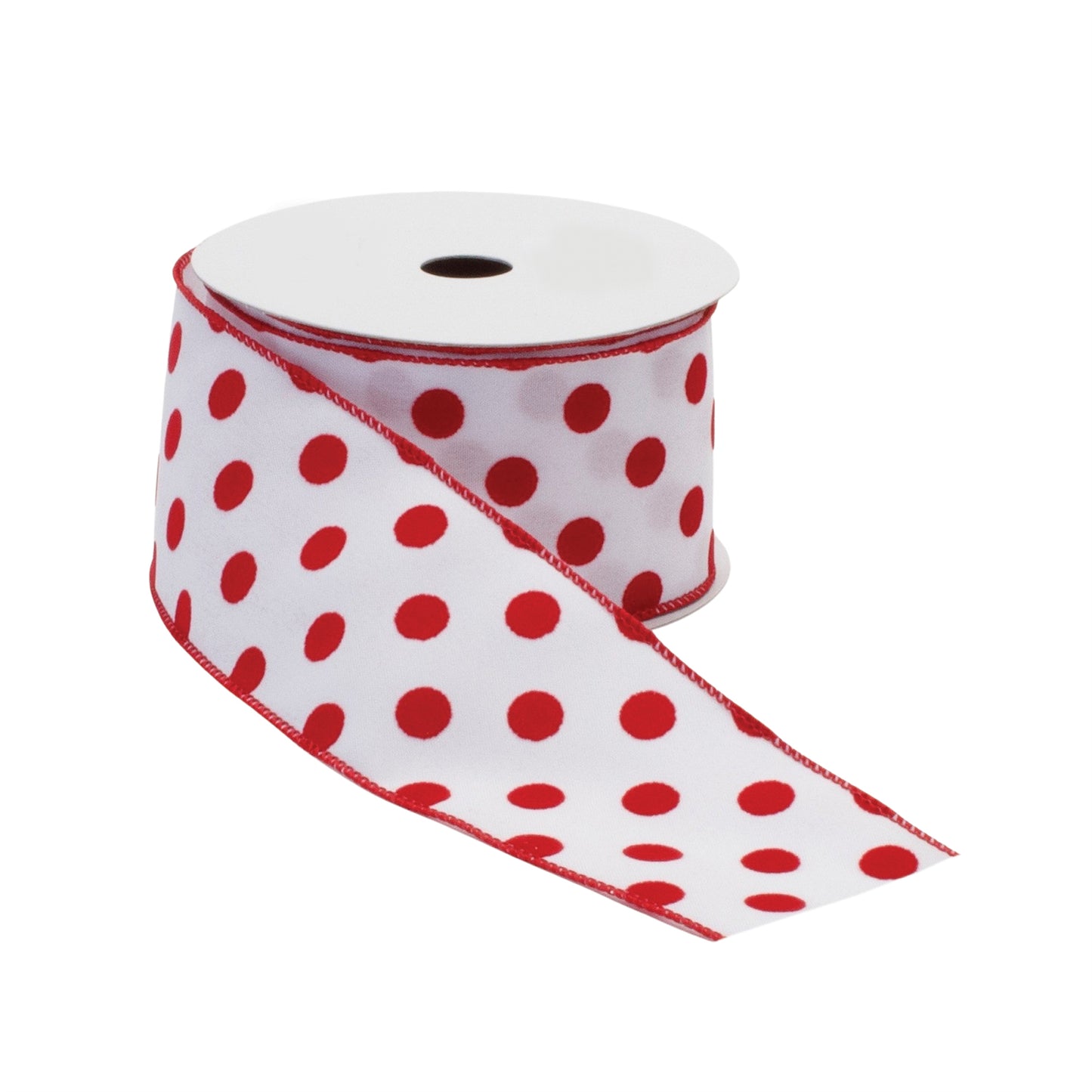 Red and white polka dot wired ribbon set – 2.5″ × 10 Yds each, perfect for holiday wreaths, bows, garlands | RRO Home