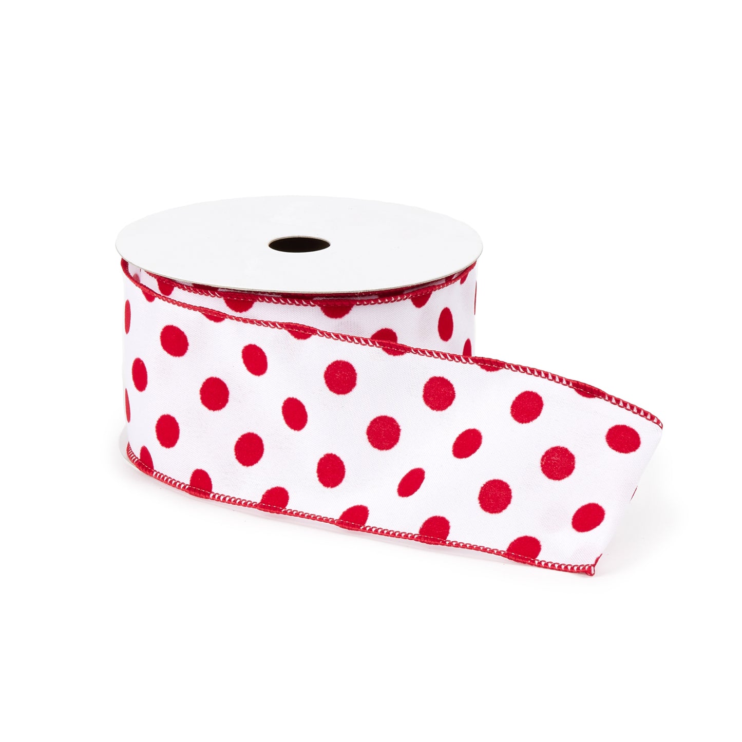 Red and white polka dot wired ribbon set – 2.5″ × 10 Yds each, perfect for holiday wreaths, bows, garlands | RRO Home