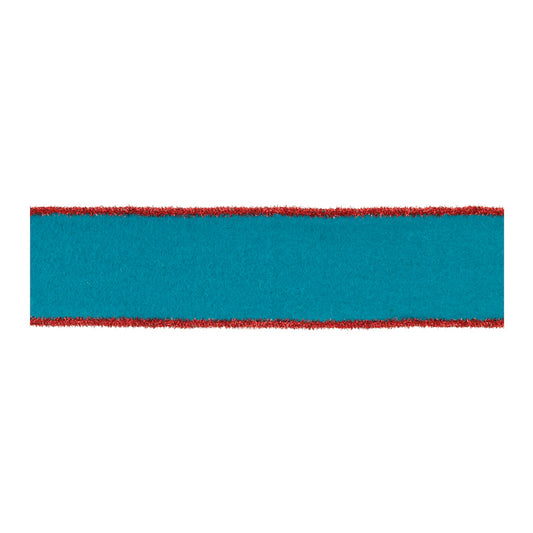 Blue and red wool wired ribbon set of 2 – 4" x 5 yds each for wreaths, bows, and holiday decorating | RRO Home
