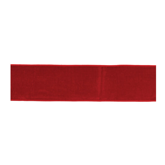 Red nylon and wool wired ribbon 4" x 5 yds – rich textured holiday ribbon | RRO Home