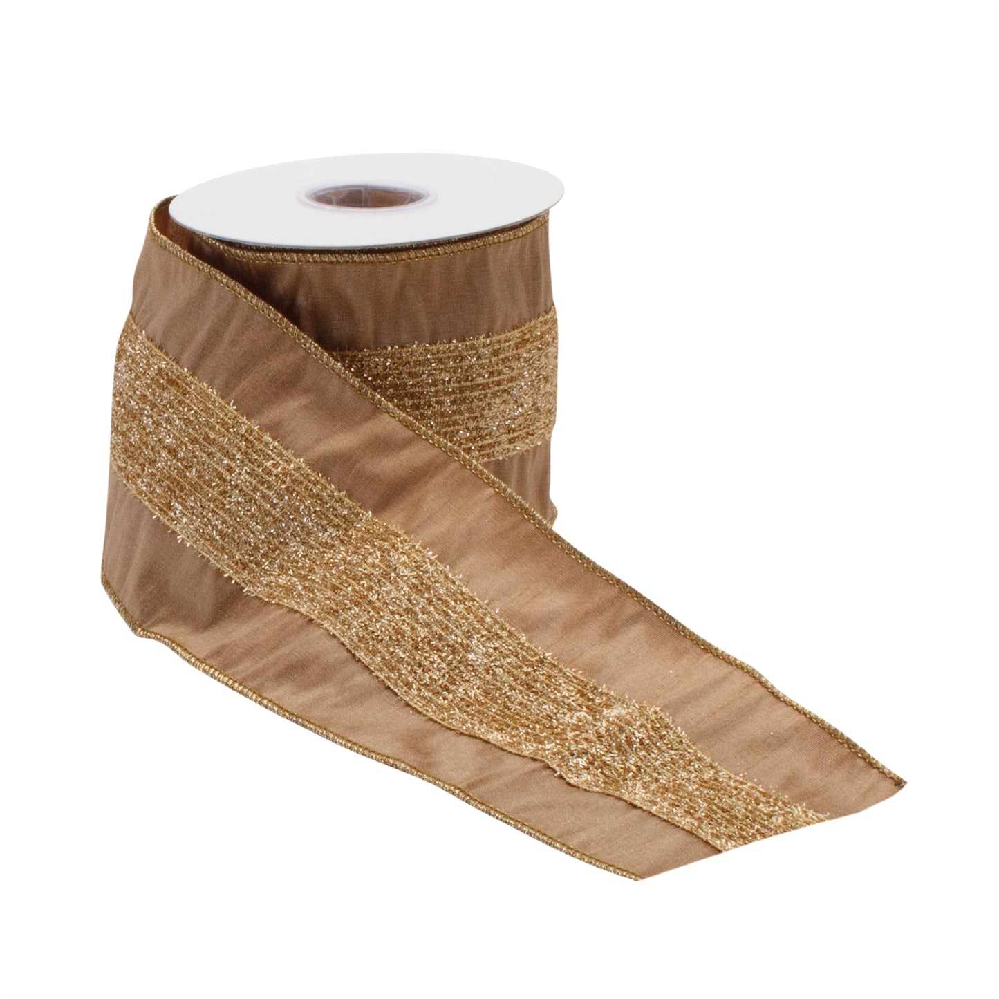 Gold shimmer wired ribbon set of 2 – 4" x 5 yds, shimmering holiday ribbon | RRO Home