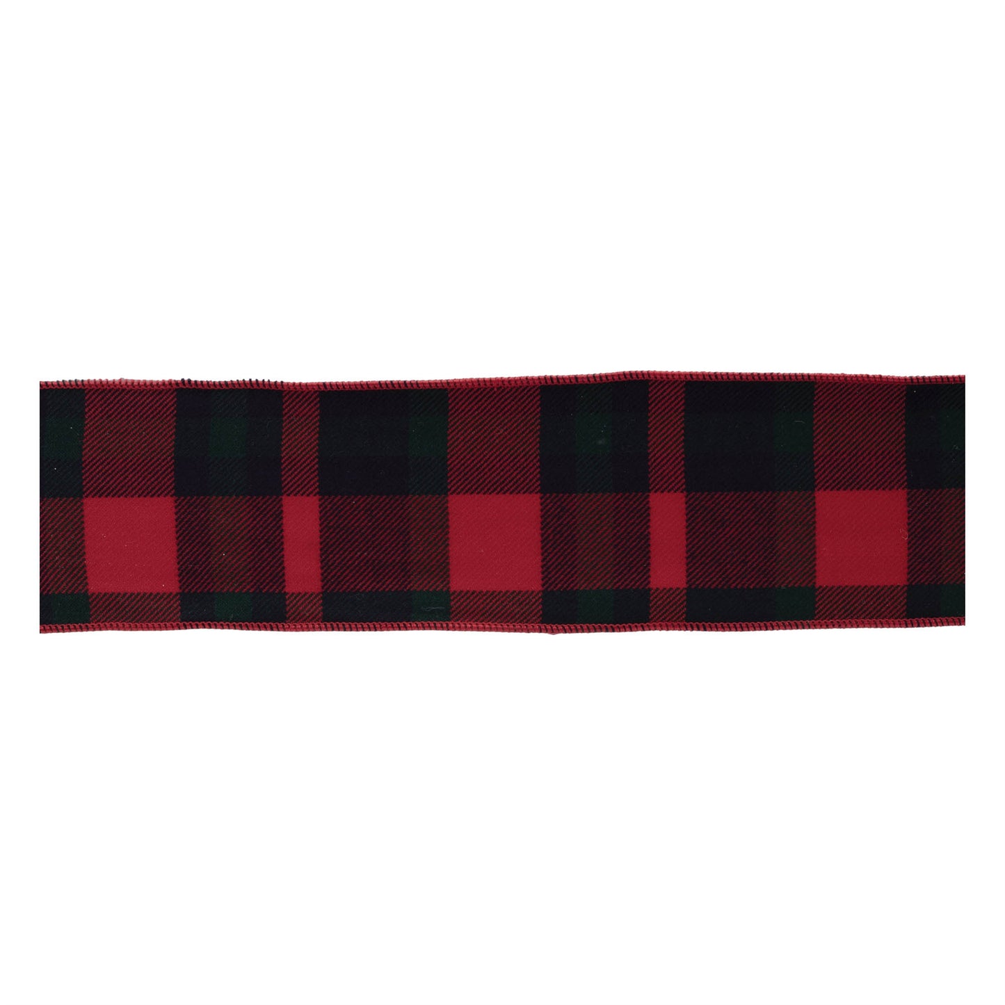 Red and black plaid wired ribbon set of 2 – 4" x 5 yds each, rustic holiday ribbon | RRO Home