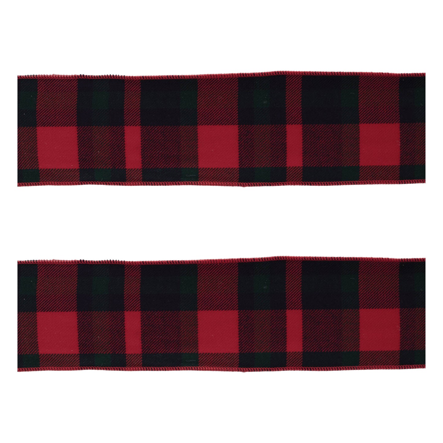 Red and black plaid wired ribbon set of 2 – 4" x 5 yds each, rustic holiday ribbon | RRO Home