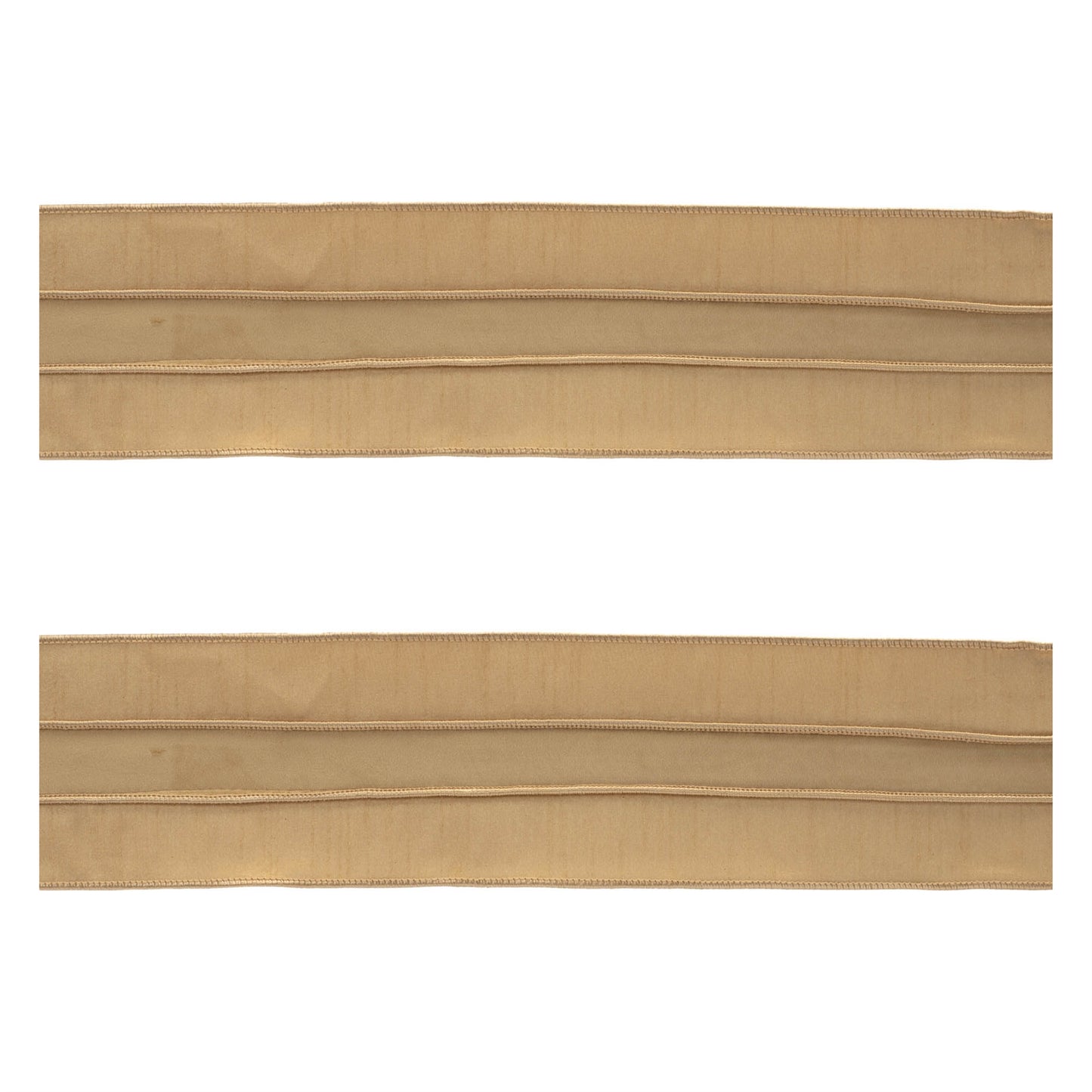 Gold wired ribbon set of 2 – 4" x 5 yds each, soft polyester with wired edges | RRO Home