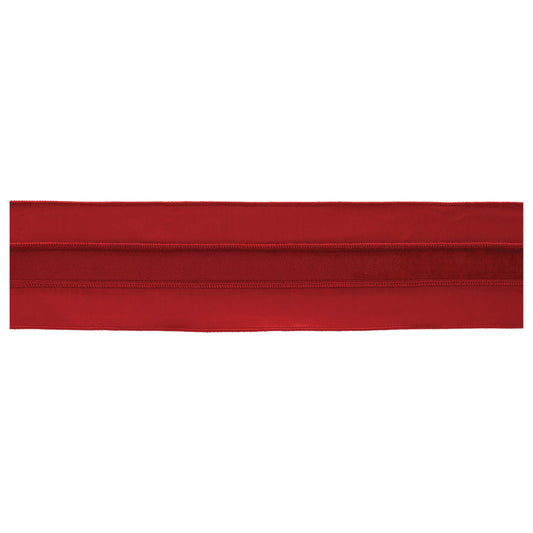 Red wired ribbon set of 2 – 4" x 5 yds each, rich red polyester with wired edges | RRO Home