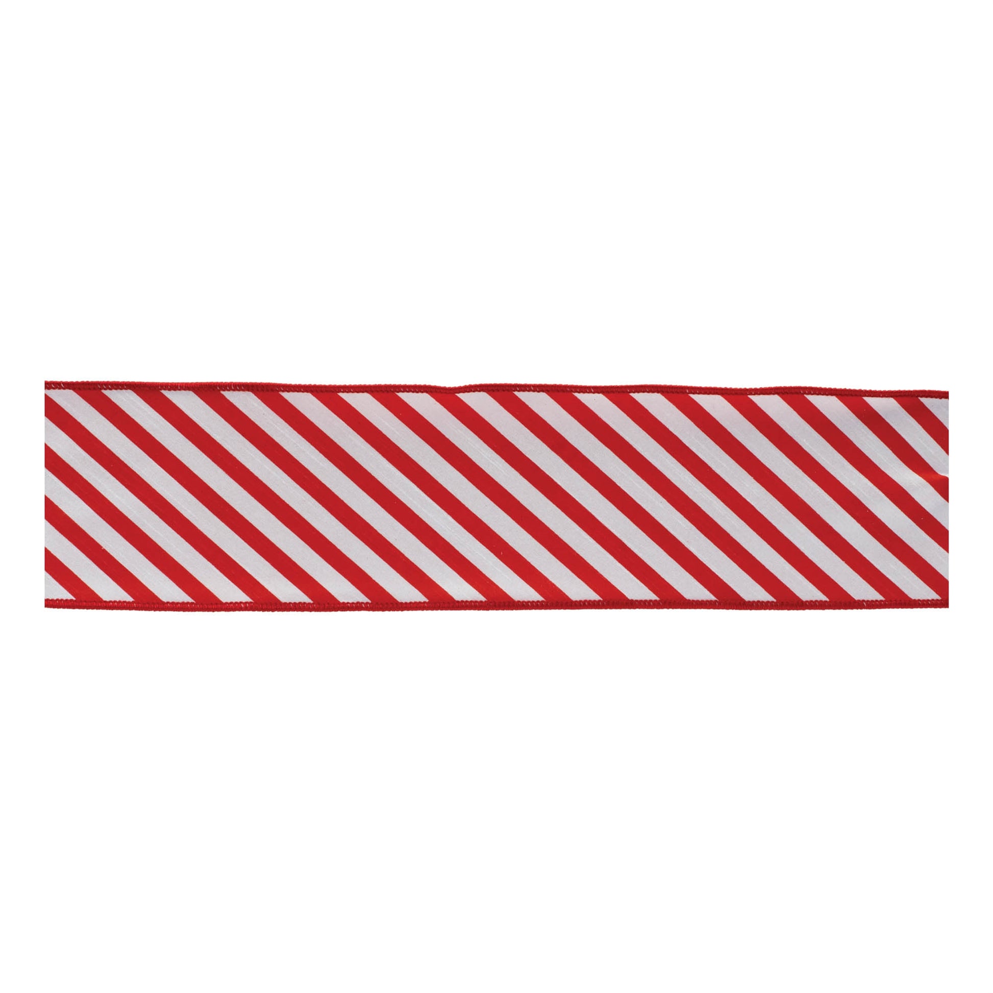 Red and white striped wired ribbon set of 2 – 4" x 10 yds each, festive pattern with wired edges | RRO Home