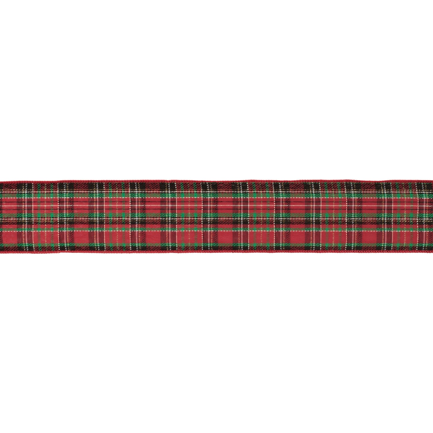 Tartan plaid wired ribbon set of 2 – red & green plaid with wired edges, 2.5" x 10 yds each | RRO Home