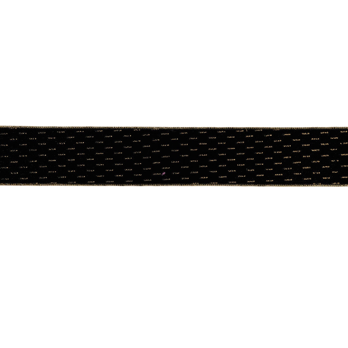 Set of two black wired ribbon rolls, 2.5″ wide × 5 yards each, with gold trim and flexible fabric for wreaths and bows