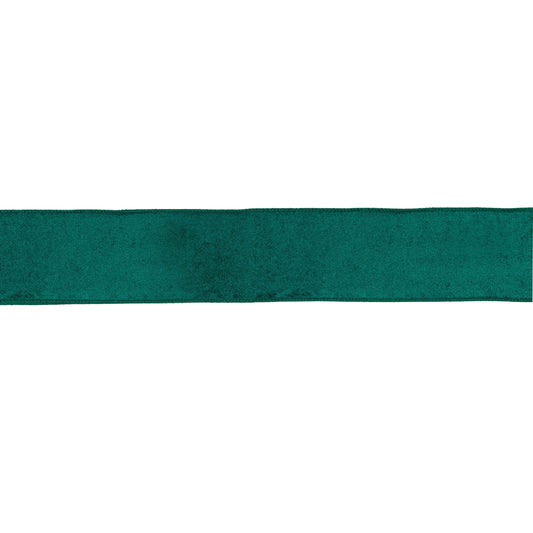 Teal blue wired ribbon roll, 2.5″ wide × 10 yards with wired edges—perfect for shaping bows, wreaths, and holiday décor
