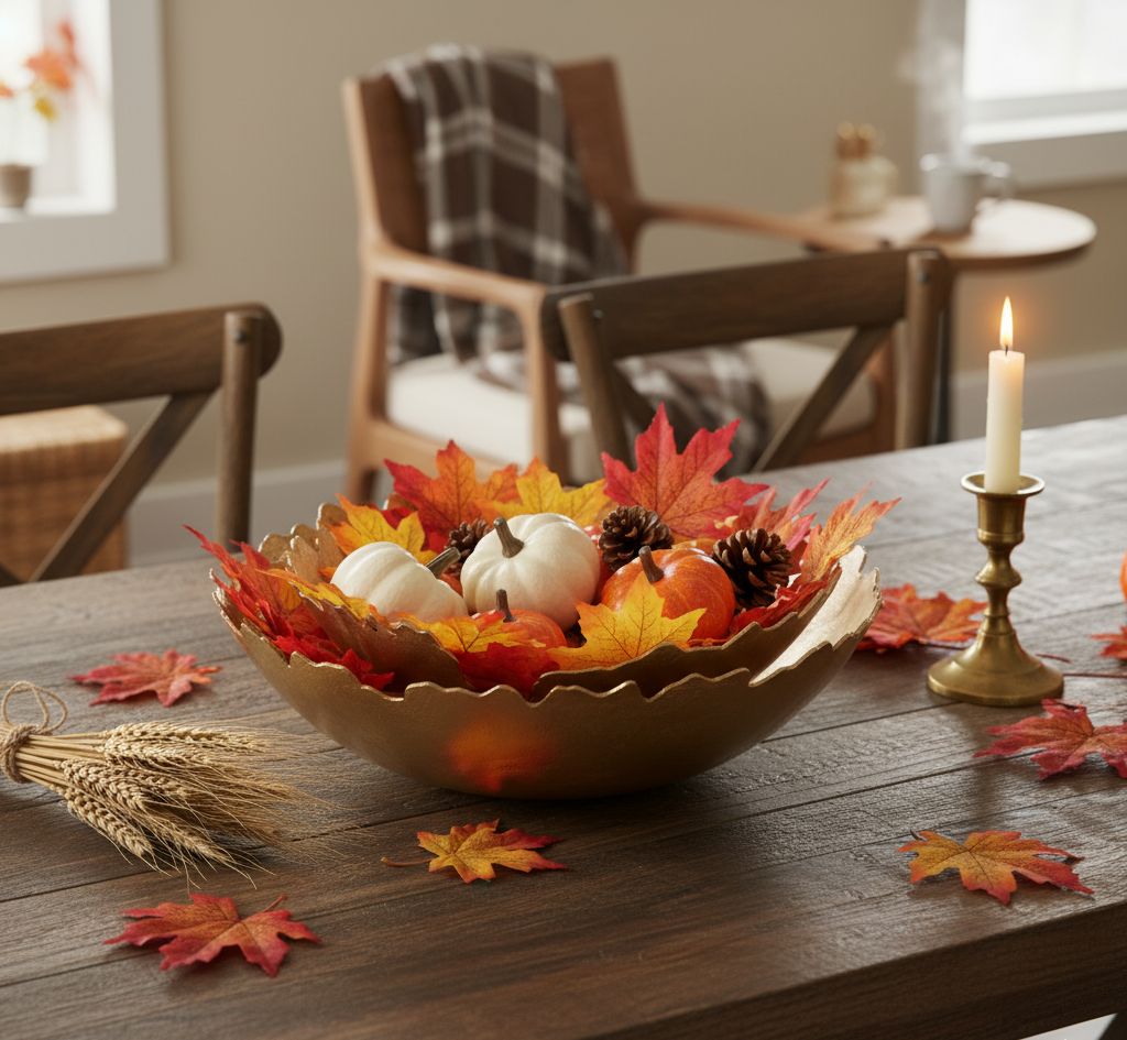 A set of two abstract, sculptural decorative bowls with a brilliant gold metallic finish, shown on a white surface.