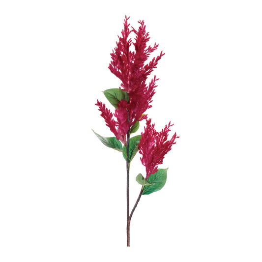 Set of two astilbe floral sprays with soft pink blooms and green foliage, wired stems for spring décor
