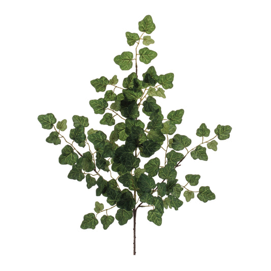 A single, realistic faux ivy spray, showing the detailed green leaves and long stem.