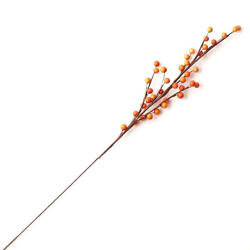 22-inch artificial berry spray with vibrant autumn-orange berry clusters on tall stems