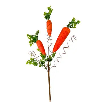17.5-inch Eastern Sunrise Carrot Spray in bright orange for spring and Easter decoration