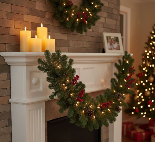 30-inch unlit artificial Oregon fir swag with lifelike evergreen foliage