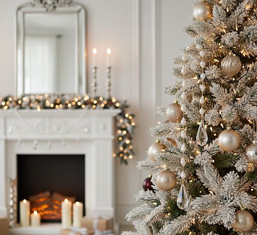 17-inch pearl chain ornament with dazzling jewel drop for elegant Christmas decoration