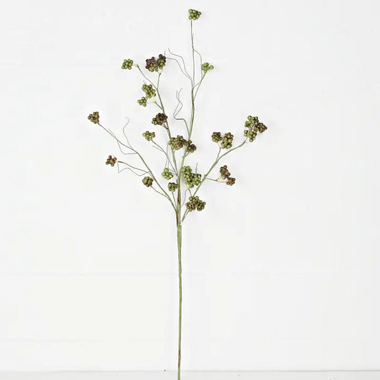 28 inch berry spray in sage green with artificial berries for sophisticated neutral home decorating and arrangements