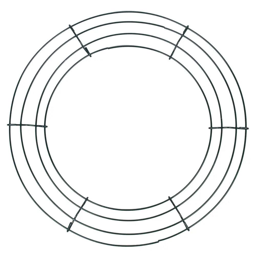 12-inch green box wire wreath frame with heavy-weight coated metal for DIY craft use