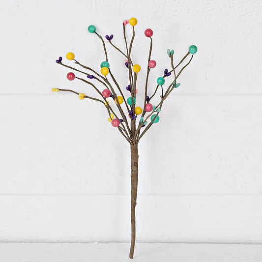 12 inch country candyshop pick with multi-colored berries for rustic farmhouse and autumn decorating