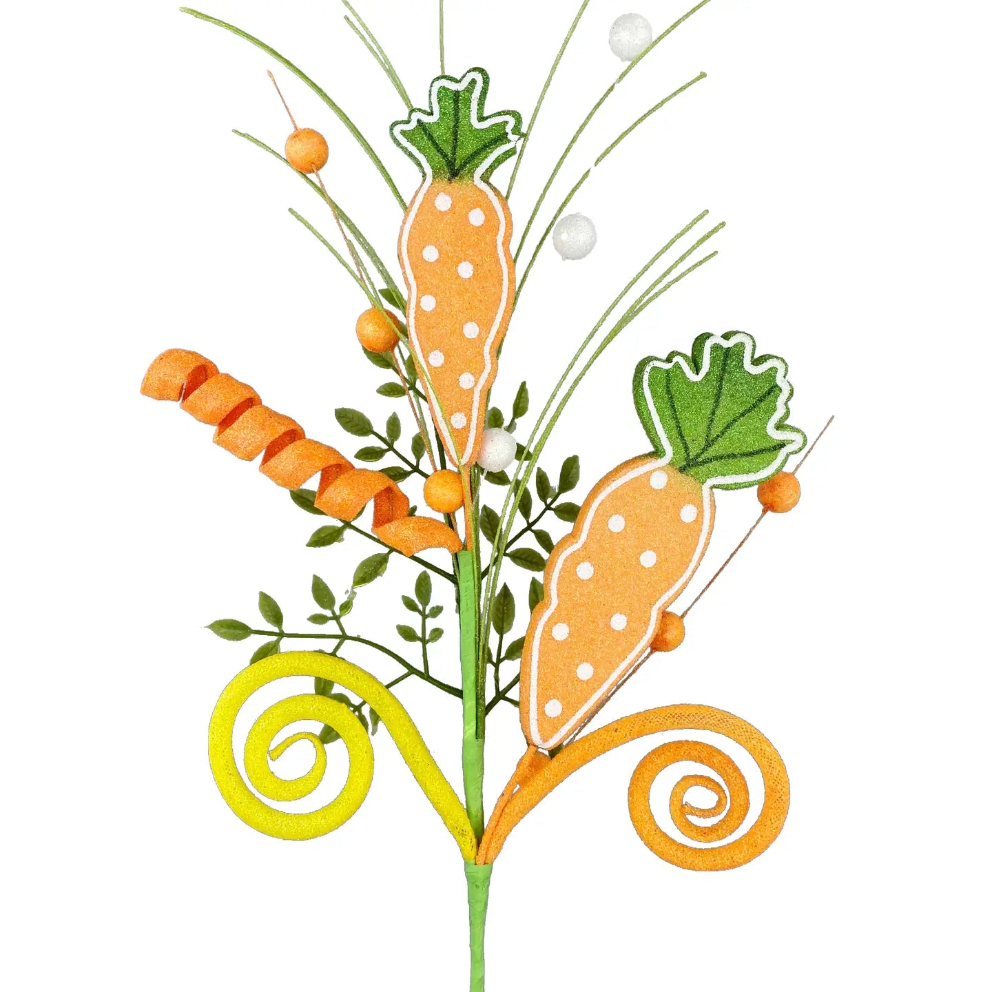 Polkadot carrot spray with vibrant polkadot-patterned carrot pick for Easter and spring floral arrangements