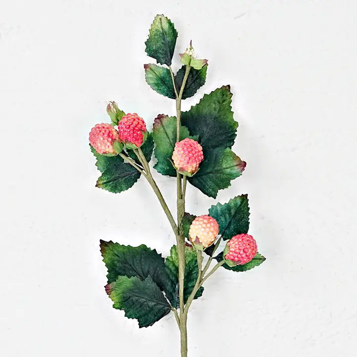 22 inch raspberry spray in mauve cream tones with artificial berries for sophisticated neutral home decorating