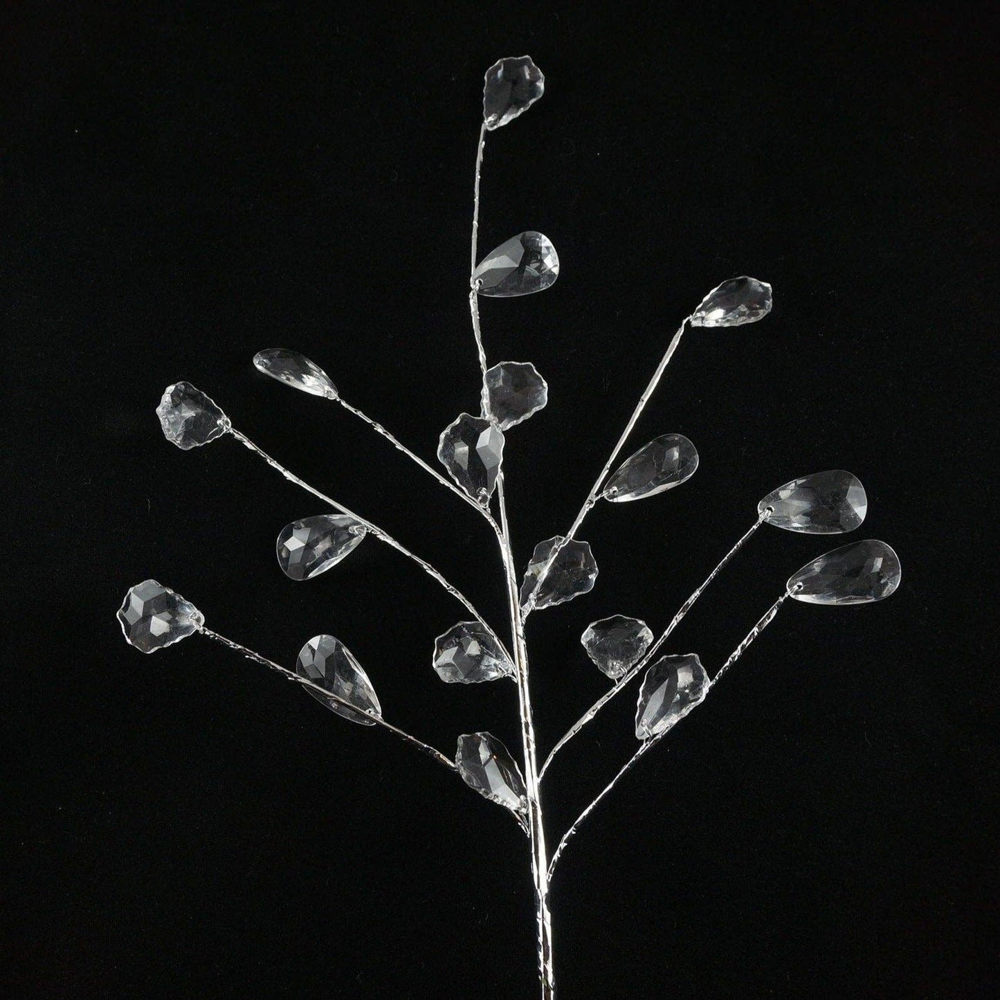 17.75 inch crystal clear acrylic leaf pick with transparent finish for wedding and holiday decorating