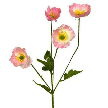 23.5 inch pink mini poppy spray from Flowering Fields with delicate artificial blooms for romantic wedding arrangements