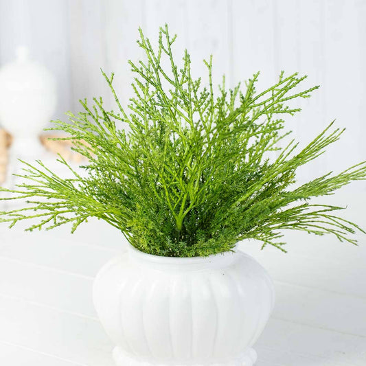 10 inch weatherproof artificial cypress pine pick with realistic needle texture for outdoor wreaths and arrangements at RRO Home