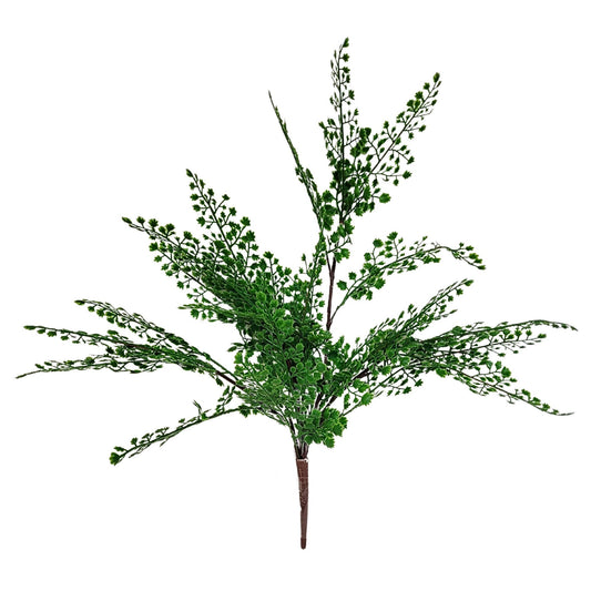 19-inch artificial maiden hair fern plant in dark green with realistic leaves