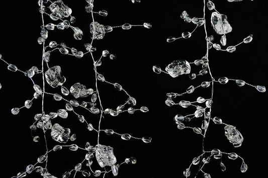 6 foot acrylic ice garland with crystal clear beads for winter Christmas and wedding decorating