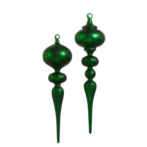 13" MATTE GREEN FINIAL ORNAMENT