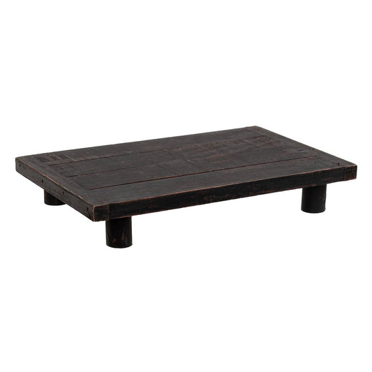 8.75 inch distressed black wooden rectangle riser for farmhouse display and home decor styling
