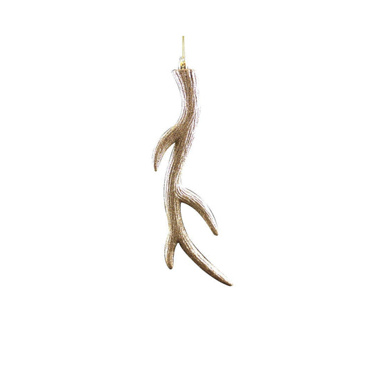 8.65 inch glitter gold antler pick with sparkly finish for rustic Christmas and fall decorating