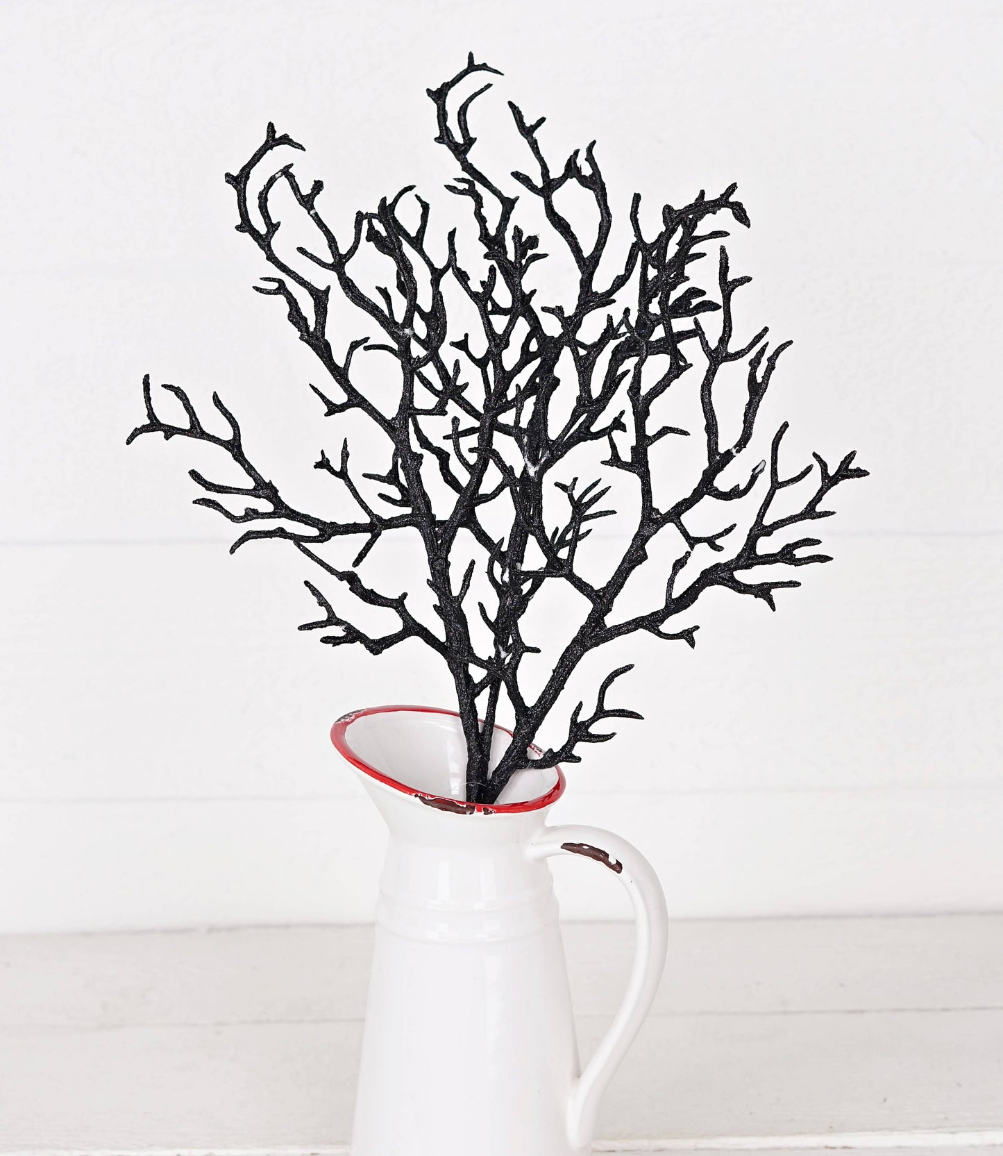 19 Inch Black Glittered Wispy Twigs - Halloween & Winter Decor