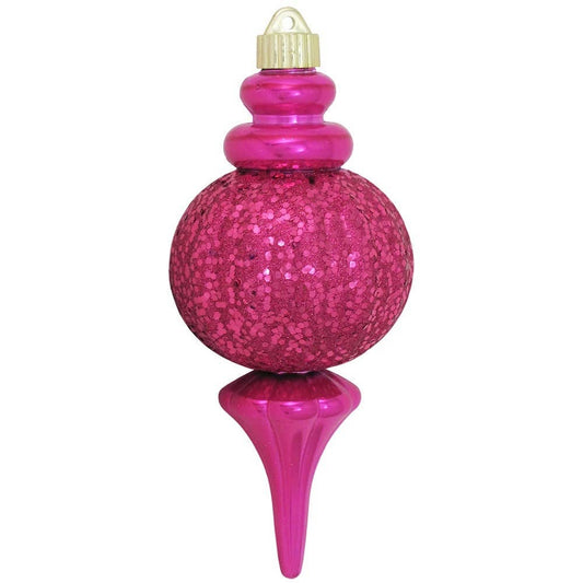8.67 inch pink finial ornament with Krebs tutti frutti design for Christmas tree and holiday decorating