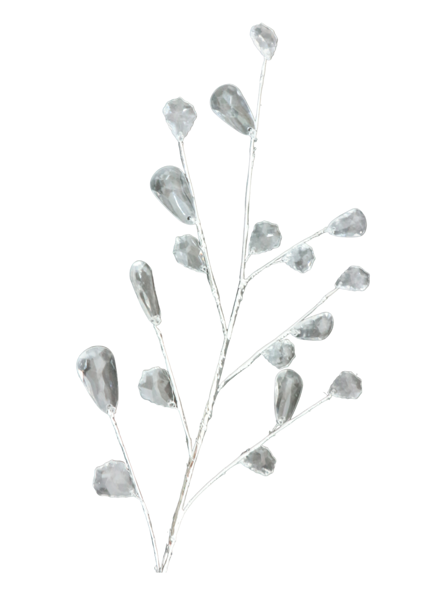 Acrylic leaf pick shown against white background highlighting crystal clear transparency and elegant design